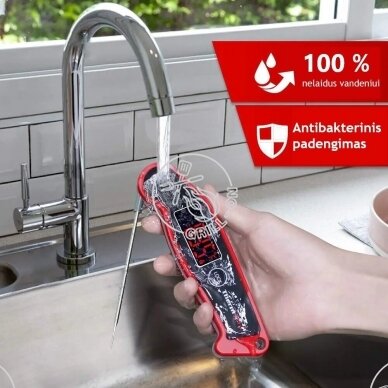 ThermoPro TP19 ultra greitas momentinis maisto termometras - su METROLOGINE PATIKRA 4