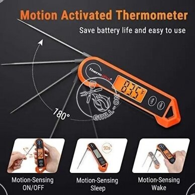 ThermoPro TP19H skaitmeninis momentinis maisto termometras, atsparus vandeniui - su METROLOGINE PATIKRA 2